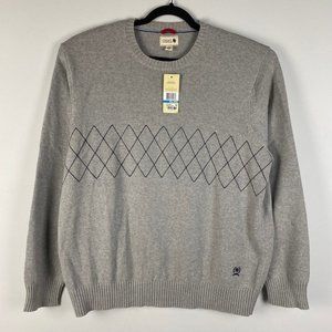 Tommy Hilfiger Crest Sweater Mens XL Gray Crew Neck Logo Cotton Pullover